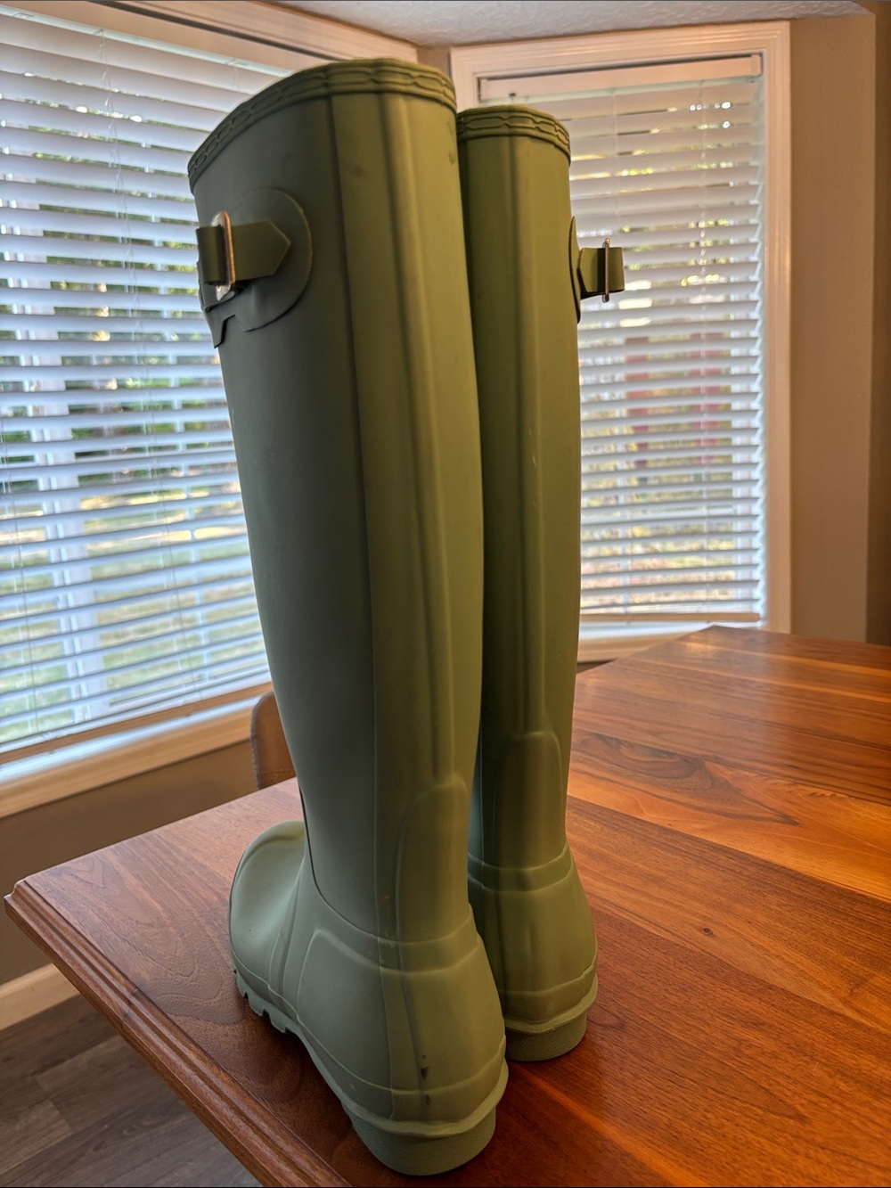 Hunter Seafoam Green Original Tall Rubber Rain Boots Women Size 9 - Picture 6 of 9